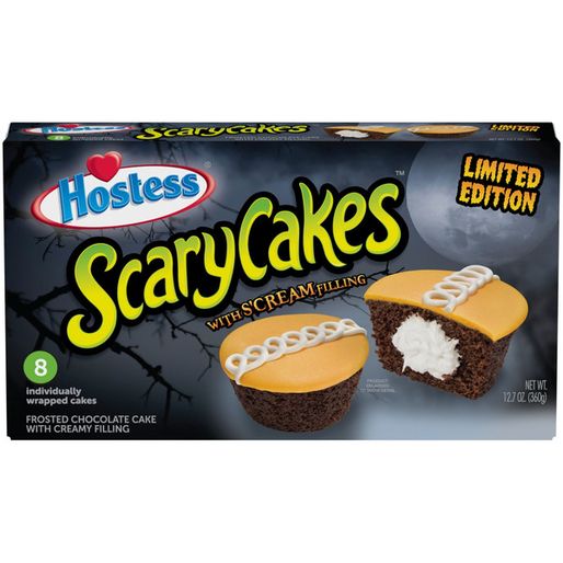 Hostess ScaryCakes Cupcakes, Chocolate Snack Cakes with Creamy Filling