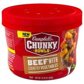 Campbell's Chunky Soup, Beef with Country Vegetable, Bowls