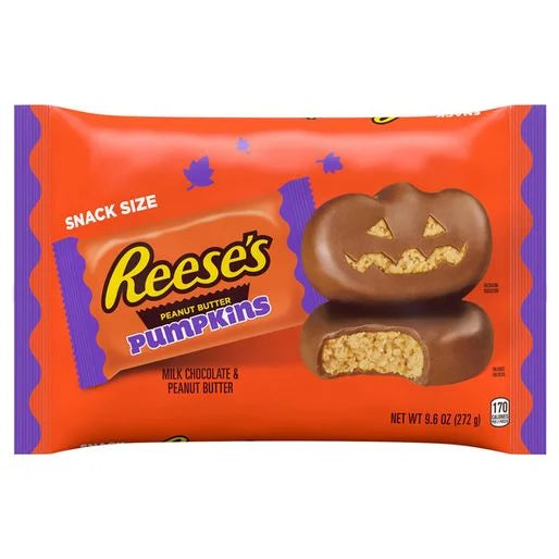 Reese's Pumpkins, Milk Chocolate & Peanut Butter, Snack Size.