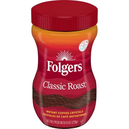 Folgers Instant Coffee Crystals.