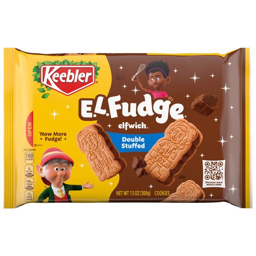 Keebler E.L. Fudge Double Stuffed Elfwich Cookies with Crème Filling.